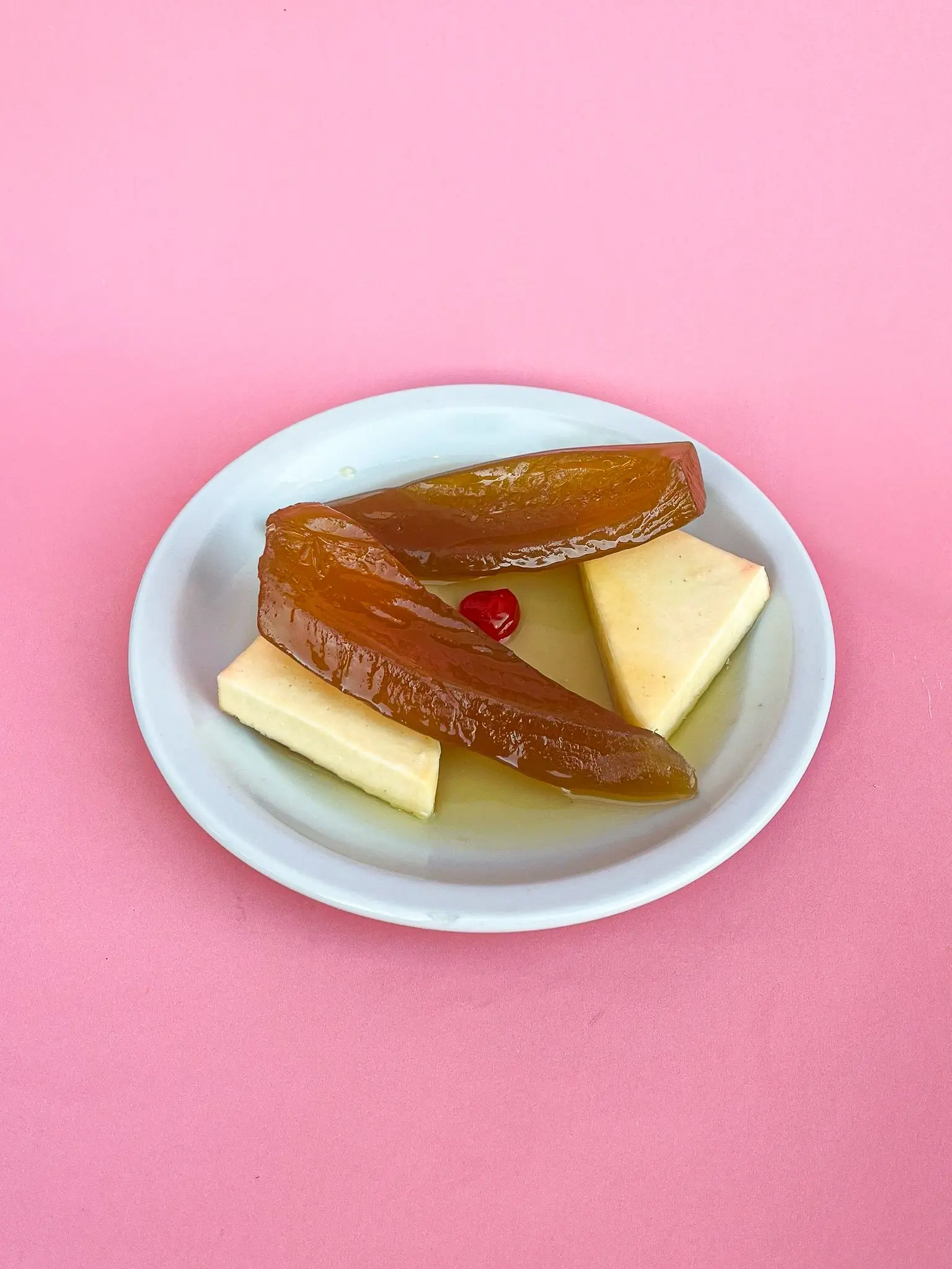 Mamón en almíbar con queso o crema