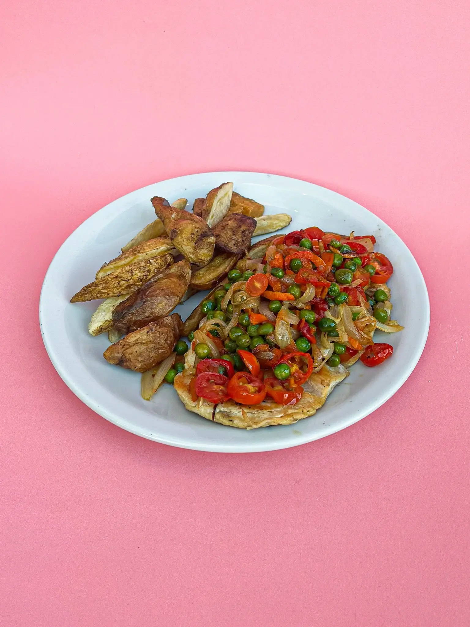Pollo salteado con verduras