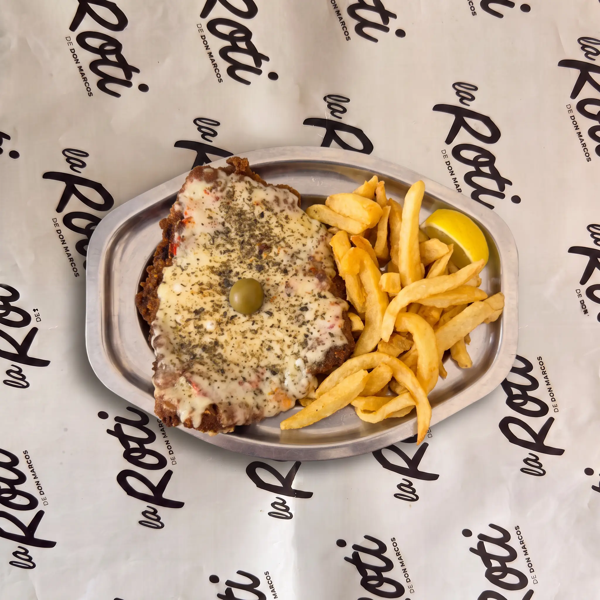 Milanesa de carne a la pizza