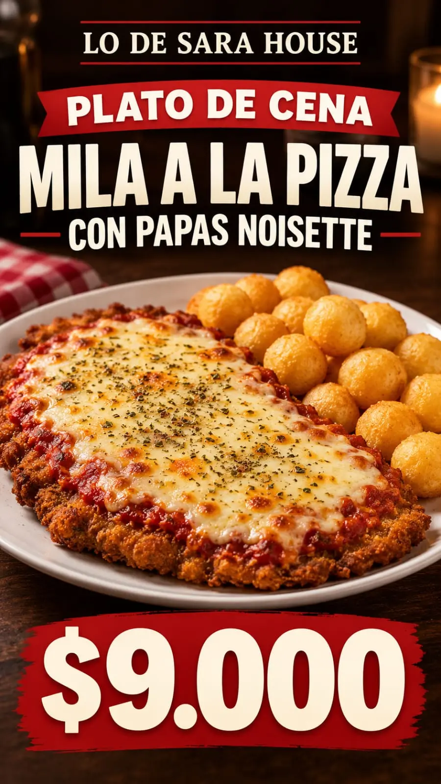 mila a la pizza con papas noisette