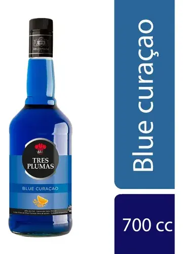 Licor Blue Curazao Tres Plumas 700ml