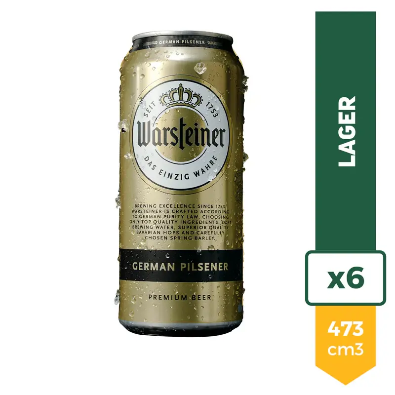Pack x6 Cerveza Warsteiner 473ml
